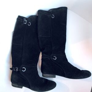 Nordstrom Black Suede Knee-High Boots